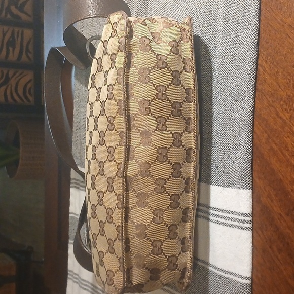 Authentic Gucci Eclipse Shoulder Crossbody Bag GG Canvas Leather Brown - Picture 5 of 16